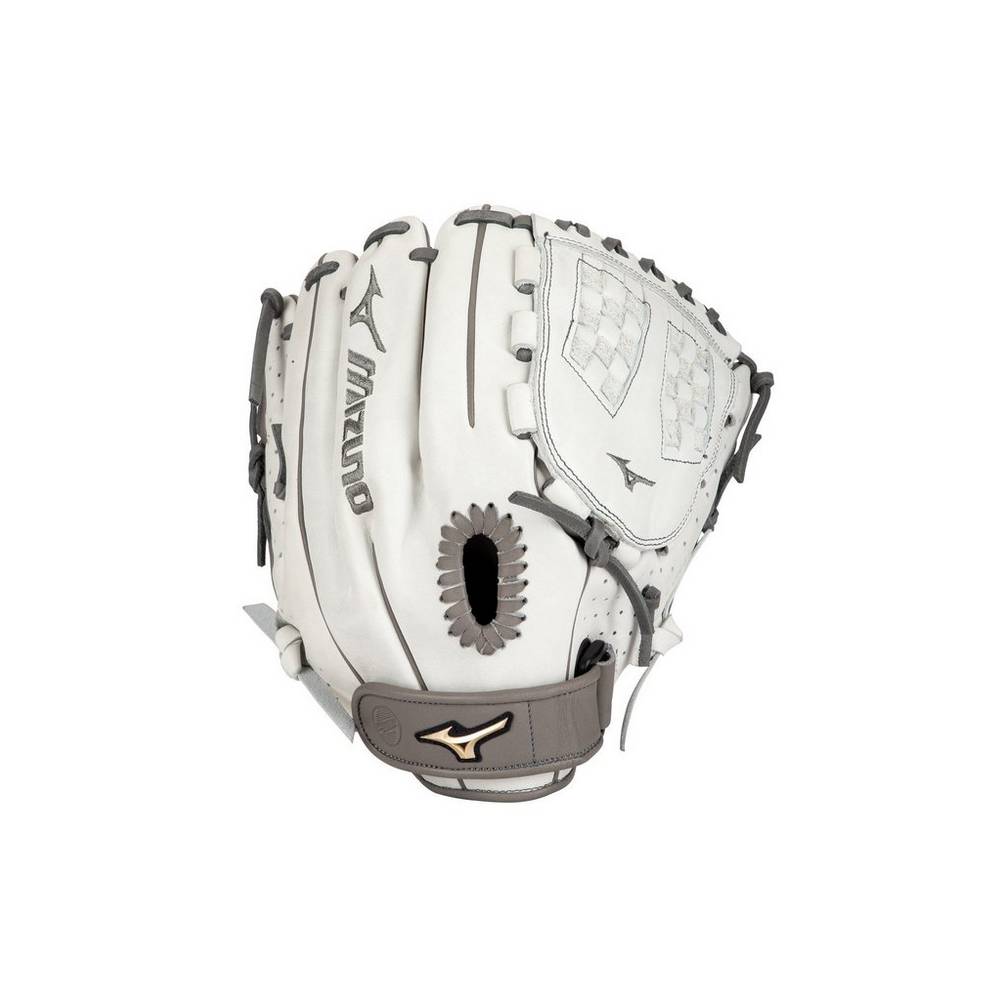 Womens Mizuno Prime Elite Pitcher Fastpitch 12" Softball Gloves White/Grey Philippines (VNOYRE589)